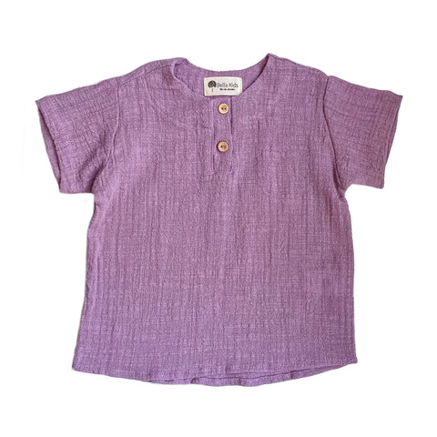  Camisa Bata Trend Lavanda Unissex moda infantil marca Baby Bella - Bella Kids -