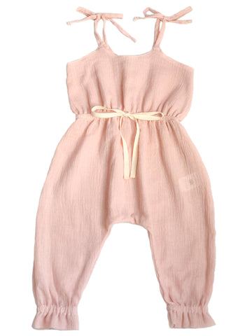 Macacão Saruel para meninas Trend cor nude rosa marca Baby Bella Style